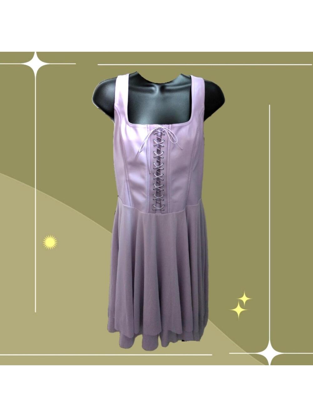 ✨ NWT Blackmilk Tie Front Lavender Vegan Leather Mini Dress Size 12